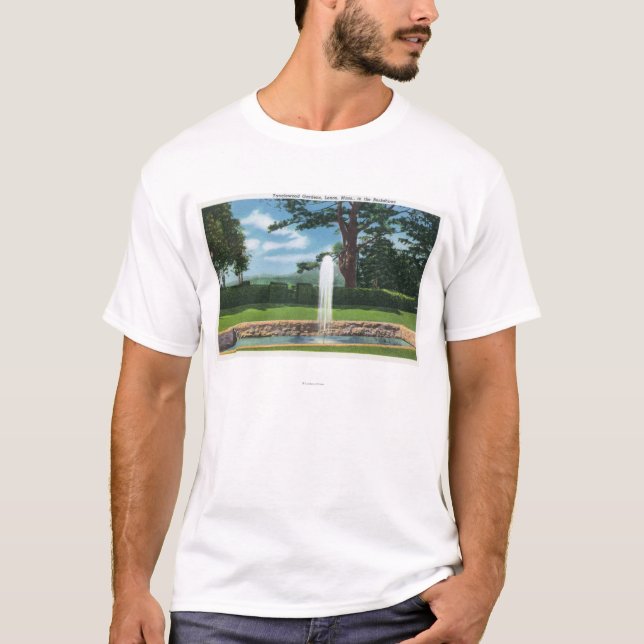 T-shirts Vista dos jardins e da fonte de Tanglewood (Frente)