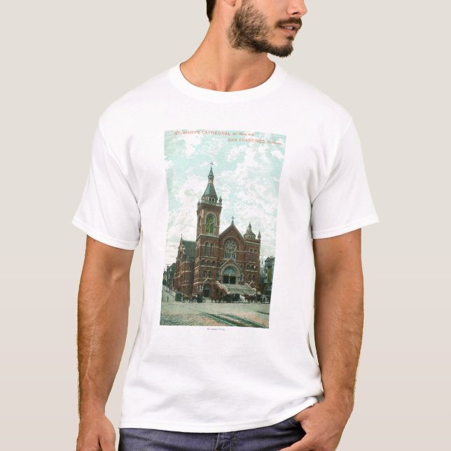 T-shirts Vista exterior da catedral de St Mary (Frente)