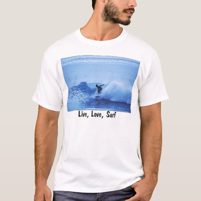 T-shirts Vivo, amor, surf (Frente)