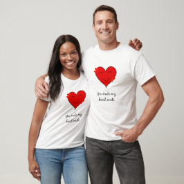 T-shirts Você faz meu coração sorrir e citar