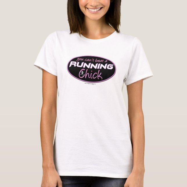 T-shirts Você não pode bater um pintinho Running! (Frente)
