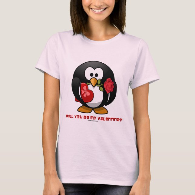 T-shirts Você será meus namorados? (Coração de Linux Tux (Frente)