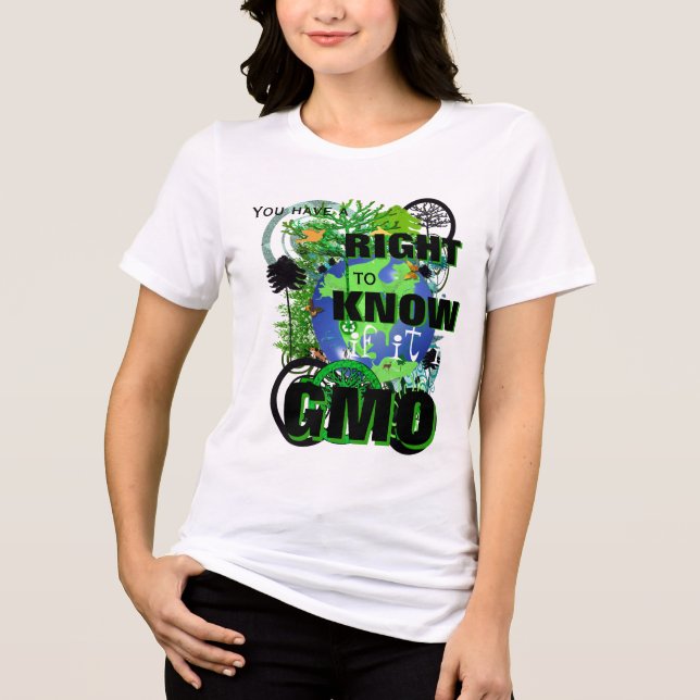 T-shirts Você Tem o Direito de Saber se é OGM (Frente)
