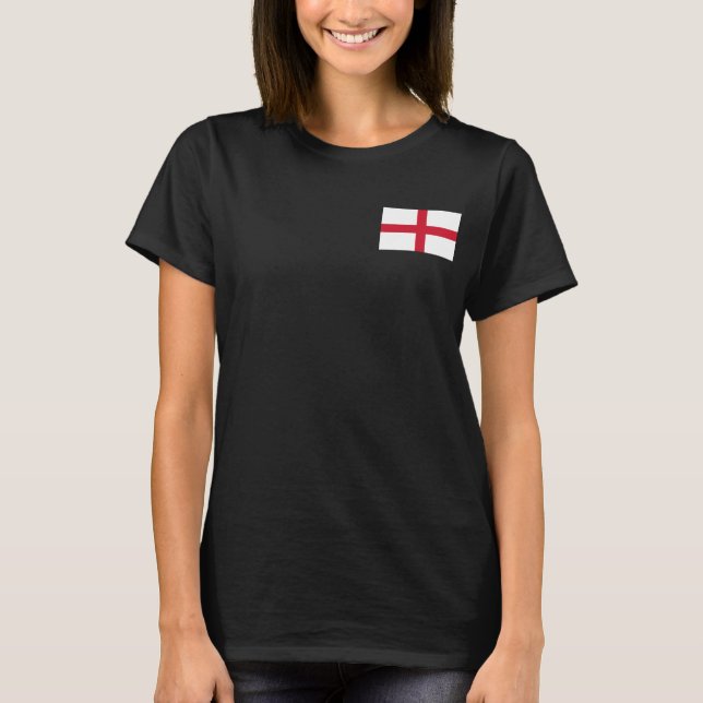 T-shirts Voo das Mulheres Jogger com bandeira da Inglaterra (Frente)