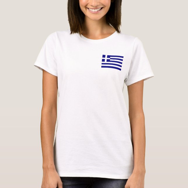 T-shirts Voo feminino Zip Jogger com bandeira da Grécia (Frente)