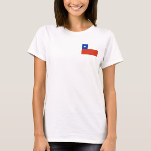 T-shirts Voo feminino Zip Jogger com bandeira do Chile