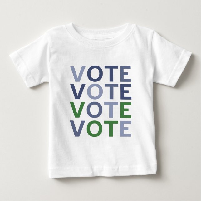 T-shirts VOTE em Tons de Azul e Verde (Frente)