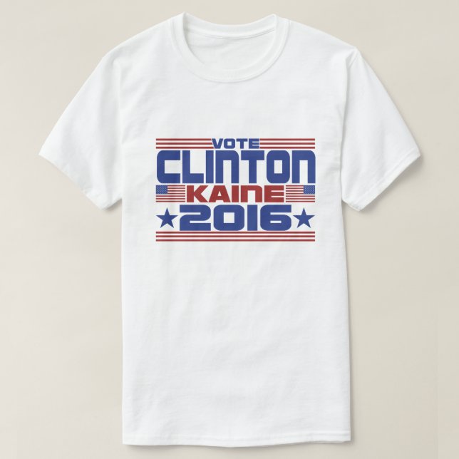 T-shirts Vote Hillary Clinton Tim Kaine em 2016 (Frente do Design)