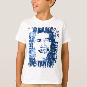T-shirts "Vote Obama para a bola T. do vintage-olhar da