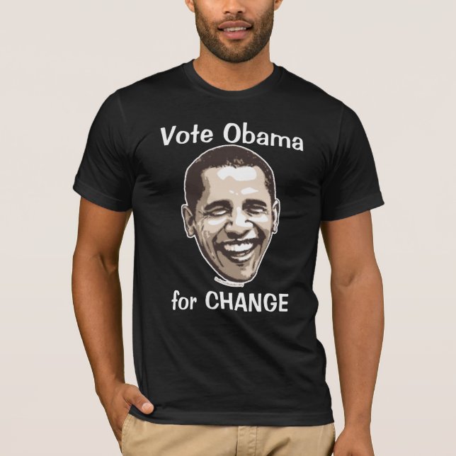 T-shirts Voto Obama para a mudança (Frente)