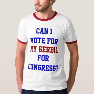 T-shirts Voto político para o meu congresso de gerbil engra