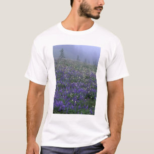 T-shirts WA, Monte Rainier NP, Lupine e Bistort meadow