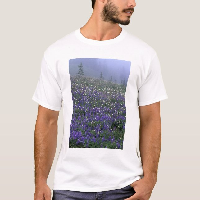 T-shirts WA, Monte Rainier NP, Lupine e Bistort meadow (Frente)