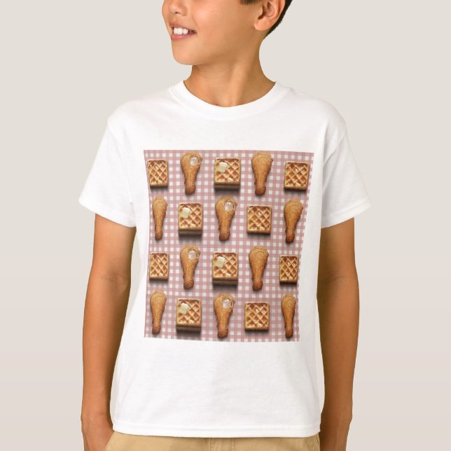 T-shirts waffles de frango gingham (Frente)