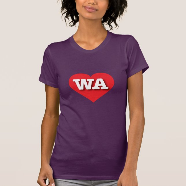 T-shirts Washington Red Heart - Eu amo WA (Frente)