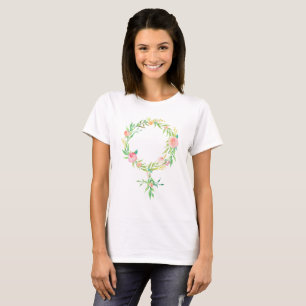 T-shirts Watercolor Floral Feminismo Vênus Símbolo