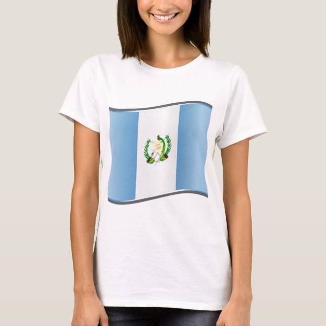 T-shirts Wavy Guatemala Flag (Frente)