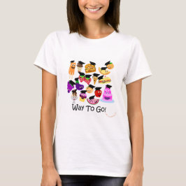 T-shirts Way 2 Go Cartoon Graduation Divertido