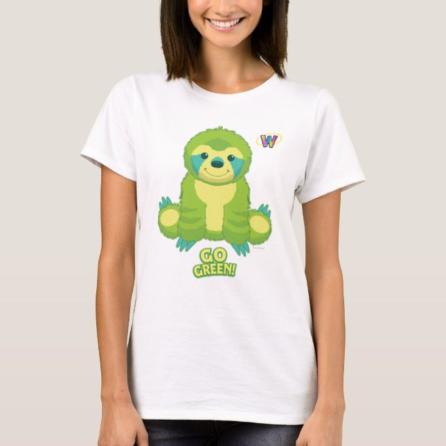 T-shirts Webkinz vai teste padrão verde (Frente)