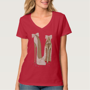 T-shirts Wedding Stiletto High Heels Art Roupa