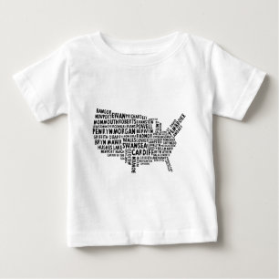 T-shirts Welsh Placenames na América Word Art