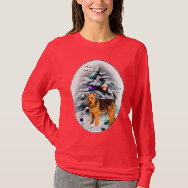 T-shirts Welsh Terrier Christmas Gifts (Frente)