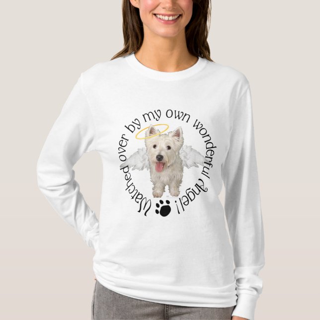 T-shirts Westie Guardian Angel (Frente)