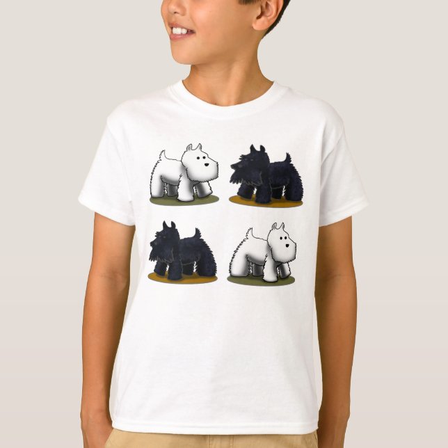 T-shirts Westie, Scottie, Scottie, Westie (Frente)