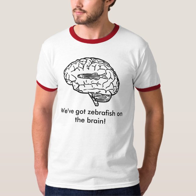 T-shirts We've obteve zebrafish no cérebro! (Frente)