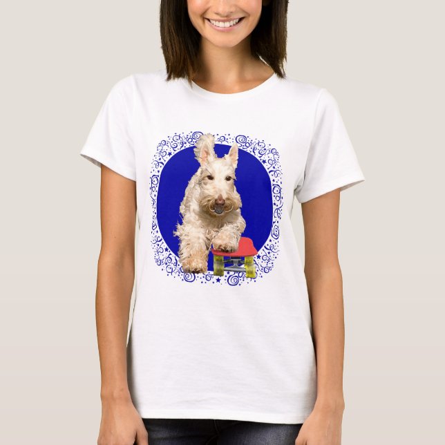 T-shirts Wheaten Scottie num Skateboard (Frente)