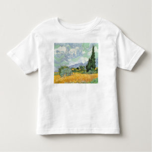 T-shirts Wheatfield com ciprestes, 1889 de Vincent van Gogh