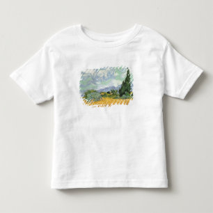 T-shirts Wheatfield com ciprestes, 1889 de Vincent van Gogh
