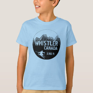 T-shirts Whistler Canada blue ski art boys tee