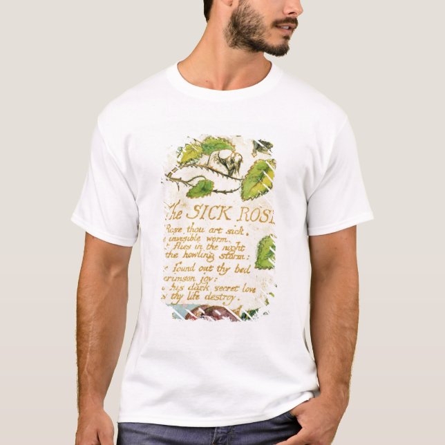 T-shirts William Blake | o rosa doente, das canções de (Frente)