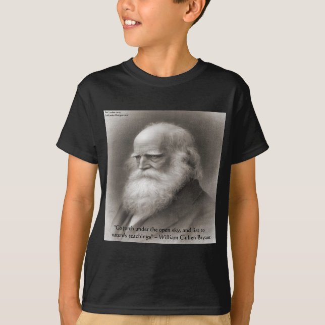 T-shirts William Cullen Bryant & Citação da Natureza (Frente)