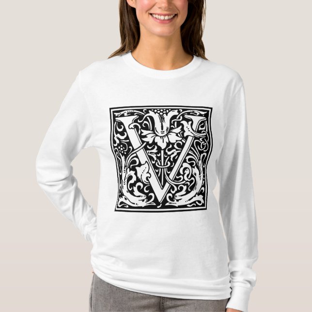 T-shirts William Morris Alphabet "V" (Frente)