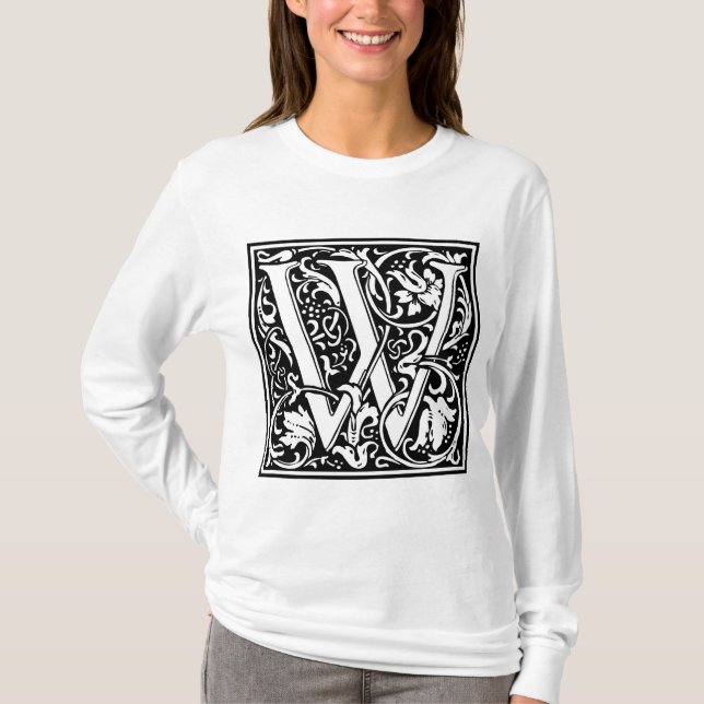 T-shirts William Morris Alphabet "W" (Frente)