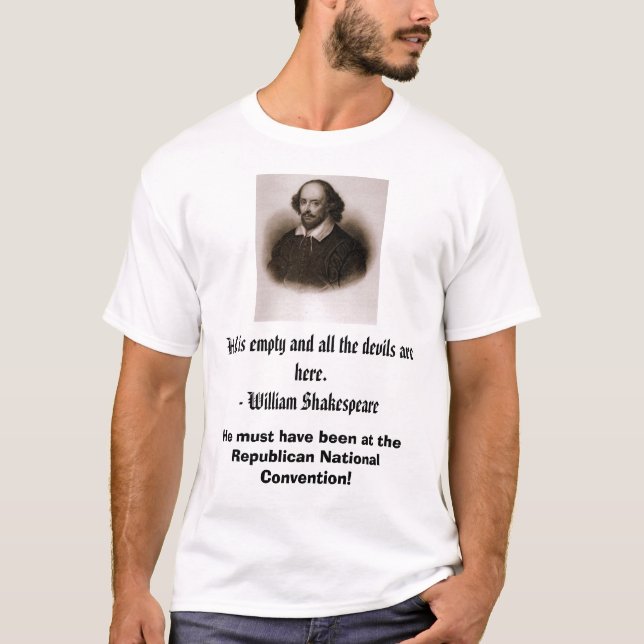 T-shirts William Shakespeare, inferno é vazio e todos os… (Frente)