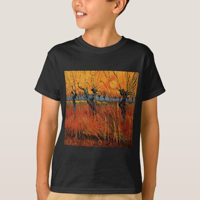 T-shirts Willows no Sunset por Vincent van Gogh (Frente)