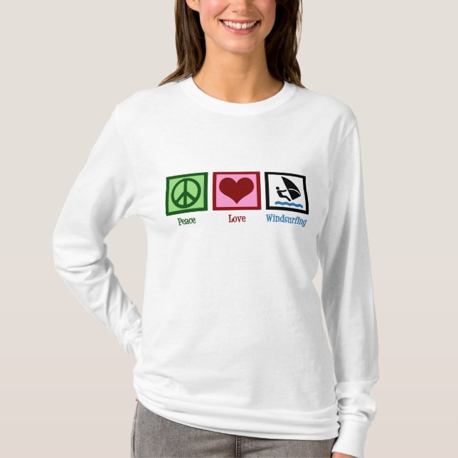T-shirts Windsurfing de Paz e Amor (Frente)