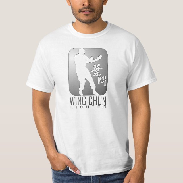 T-shirts Wing Chun Fighter (Prata) (Frente)