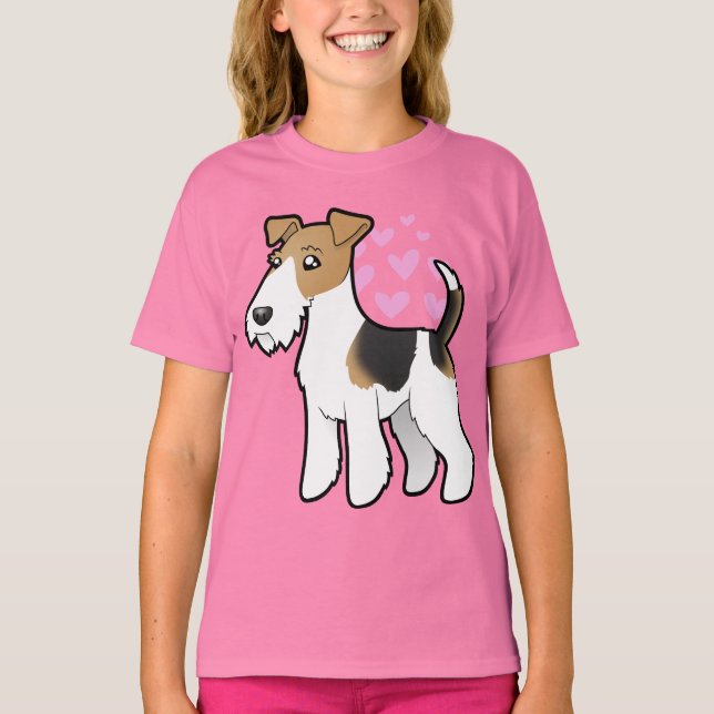 T-shirts Wire Fox Terrier Love (Frente)