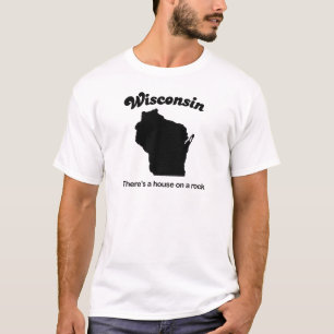 T-shirts Wisconsin - casa em uma rocha