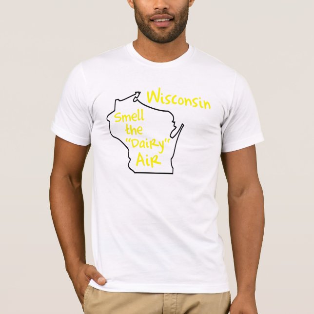 T-shirts Wisconsin - cheire o ar da leiteria (Frente)