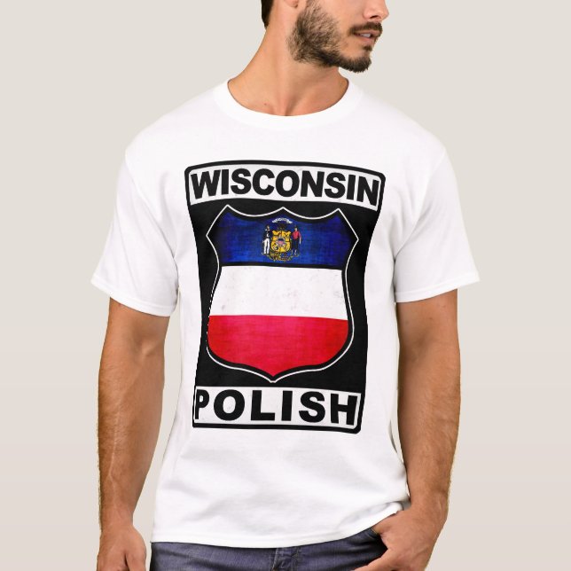 T-shirts Wisconsin Polonês Americano (Frente)