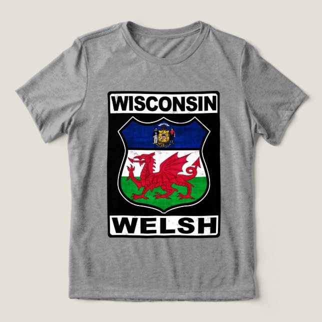 T-shirts Wisconsin Welsh American (Design frontal)