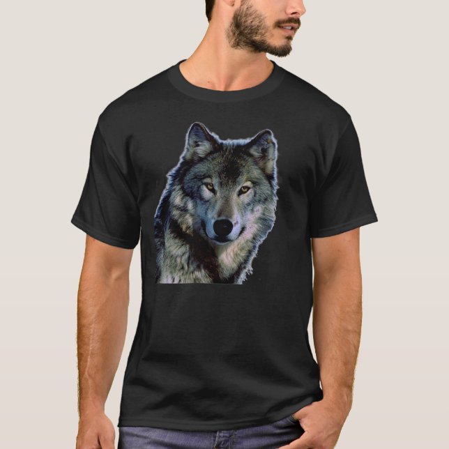 T-shirts Wolf Portrait T Shirts (Frente)
