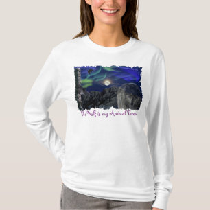T-shirts Wolf, Ravens, Guia Animal Totem Pole