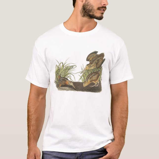 T-shirts Woodcock Americano por Audubon (Frente)