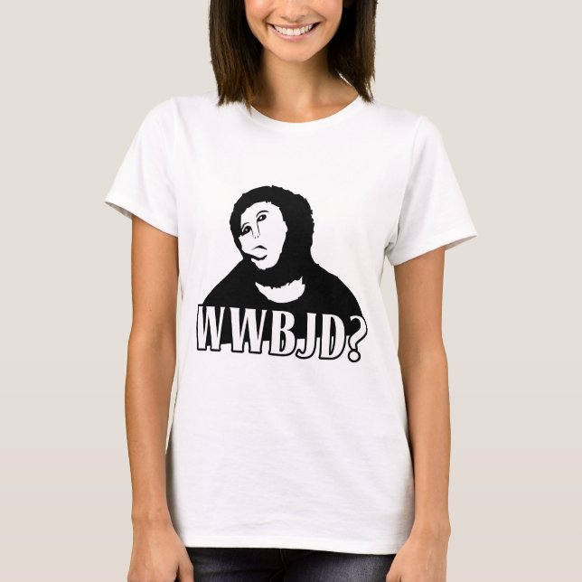 T-shirts WWBJD? - Que o animal Jesus faria? (Frente)